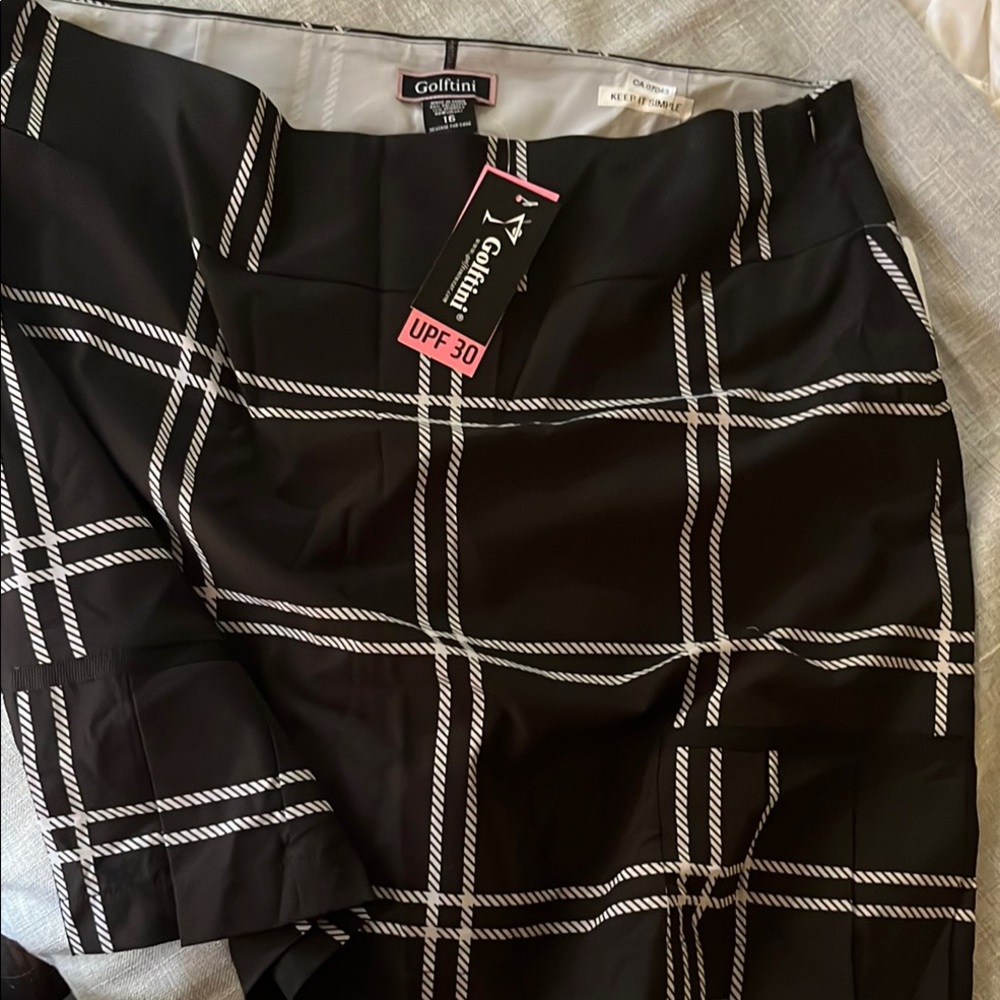 Golfini Chic Black and White Checkered Mini Skirt